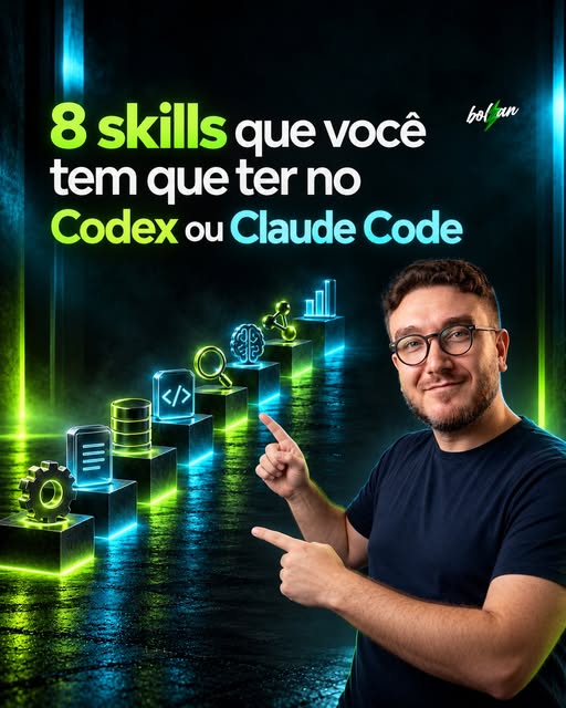 8 skills para Codex ou Claude Code